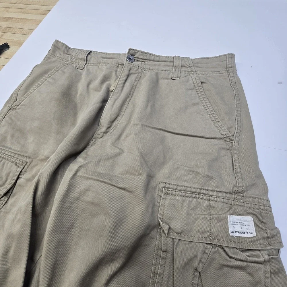 Vintage 2009 Levi's Original Cargo Shorts Mens 34 Beige Khaki 100% Cotton WPL423